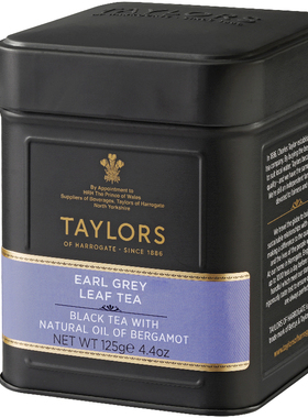 伯爵红茶 英国进口豪门经典格雷佛手柑橘EarlGrey罐装TAYLORS茶叶