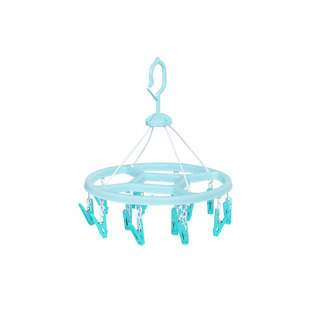 茶花圆盘晾衣架多夹子晒袜子晾衣工具家用阳台挂内衣收纳神器夹子