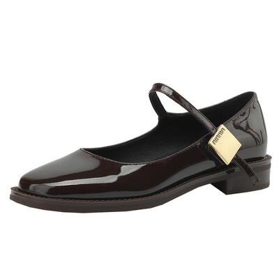 Dale~绝美自留漆皮圆头可爱单鞋