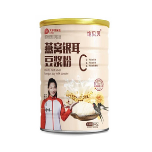 饱贝贝燕窝银耳豆浆粉冲饮冲泡0蔗糖高蛋白大容量600g/罐装送杯勺
