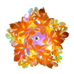 新年儿童炫彩灯笼七彩塑料钻石发光花灯宝石diy制作镭射灯笼