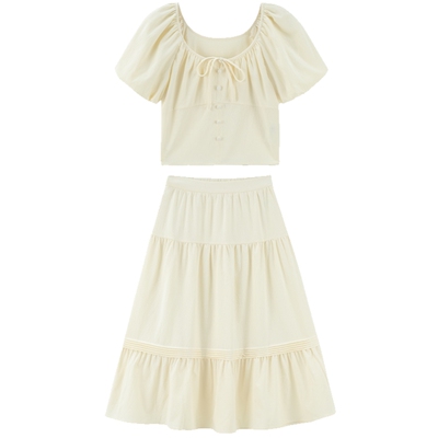 乐町夏季新款简约时尚韩系气质套装裙C1FCE41