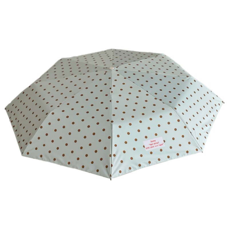 小清新波点防晒雨伞女晴雨两用黑胶太阳伞防紫外线遮阳折叠伞便携