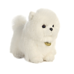 韩国正版仿真pom狗长毛狗公仔毛绒玩具小白狗狗玩偶狮子狗吉祥物