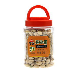 百联开心果盐焗本色原色无漂白大颗粒桶装净重300g办公室零食批发