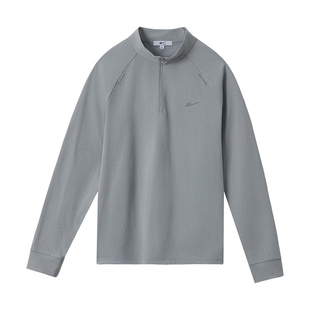 回力速干衣男士秋冬款跑步半拉链健身训练服运动上衣加绒长袖T恤