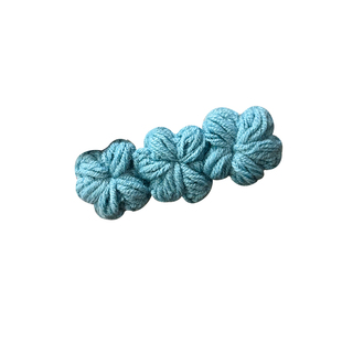 蓝色小香风毛线花朵发夹女甜美针织发卡韩系发饰刘海侧边鸭嘴夹子