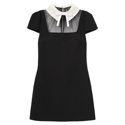 self-portrait翻领蝴蝶结连衣裙