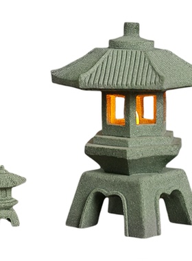 青砂石造景流水搭配中式户外庭院