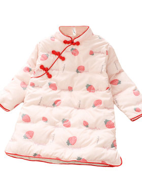 女童旗袍裙复古加厚棉袄羽绒棉服