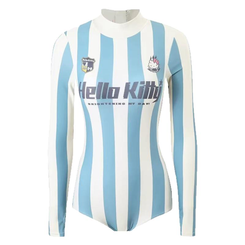 2025泳衣女连体辣妹游泳运动长袖防晒保守显瘦度假冲浪服潜水浮潜