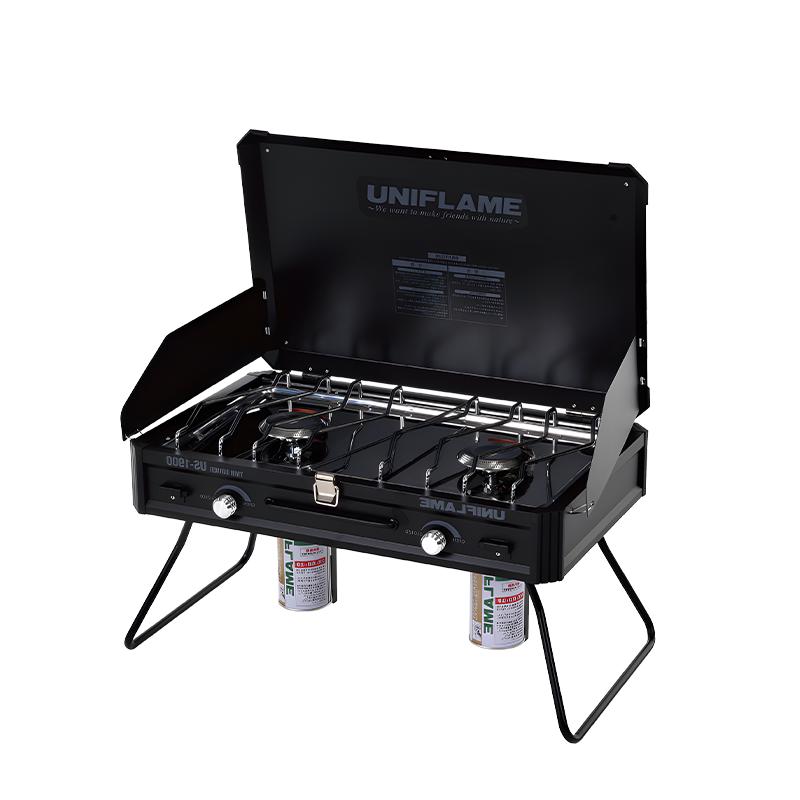 【限量限定色】UNIFLAME户外US-1900可折叠限量黑色便携双头炉
