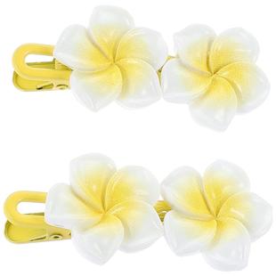 鸡蛋花头饰发夹女童侧边夹发饰女童可爱发卡2024新款花朵发饰发绳