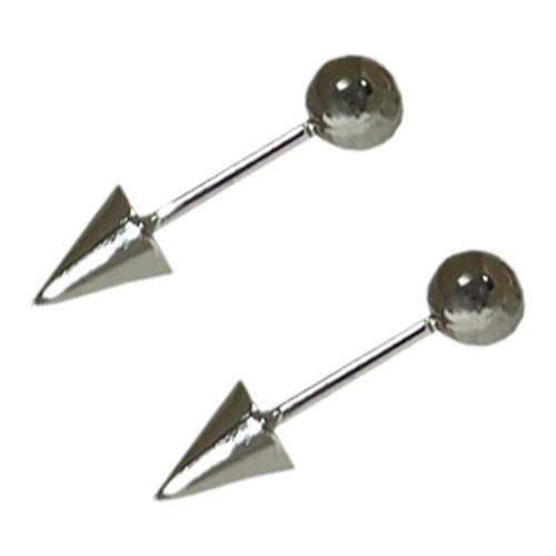 圆球锥形铆钉小恶魔耳骨钉s925纯银尖头朋克风拧螺丝耳廓钉软骨钉