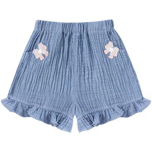 全棉时代女幼童纱布绉布短裤年夏季新款小女孩甜美可爱裤子