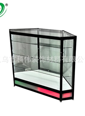 MDF铝合金玻璃展示柜跨境烟店专用LED全视觉陈列柜glass showcase