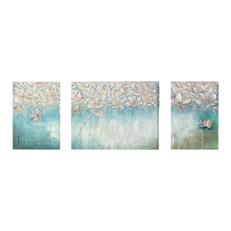 手绘油画花卉客厅肌理装饰挂画