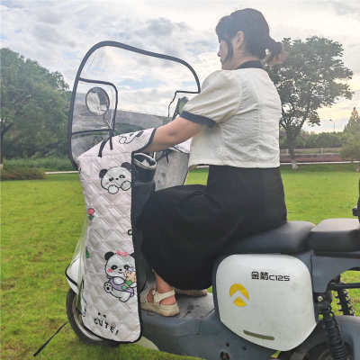 电动车前挡风板防雨罩摩托车防风被透明四季通用冬季防寒固定防水