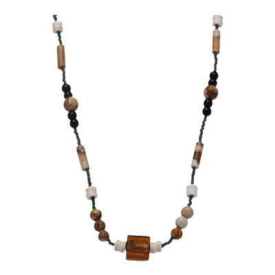 KANSAI咖色方块串珠项链拍3付2