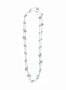 灰珍珠美人｜优雅灰珍珠毛衣链