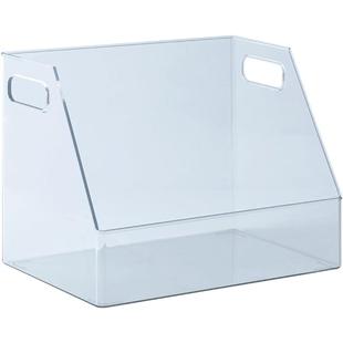 书本收纳盒桌面学生亚克力透明办公室盒子书架玩具整理箱储物筐