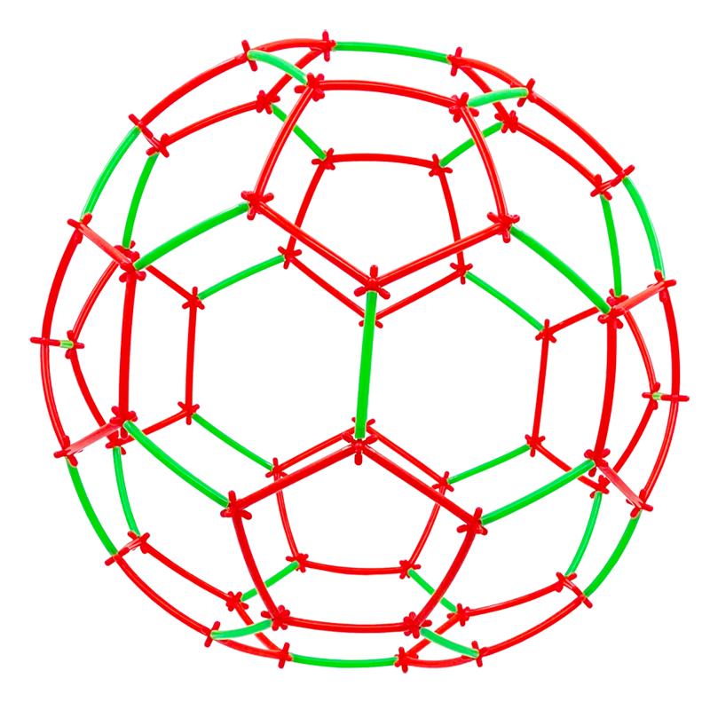 足球多面体几何拼插吸管积木儿童益智玩具聪明棒 diy科教手工制作