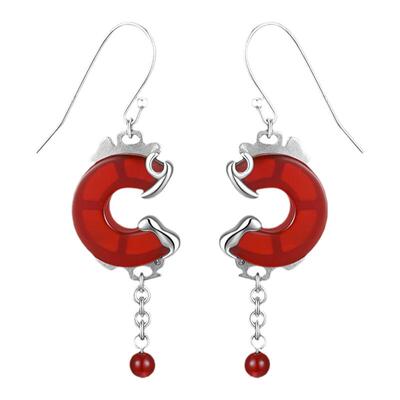 瑞红复古宫廷925银女玛瑙耳环