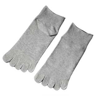 纯色五指袜松口袜男纯棉短筒女士加肥加大劲松老年分脚趾薄款全棉