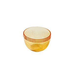 康宁碗耐高温食品级玻璃碗家用米饭碗琥珀色小号透明喝水碗微波炉