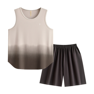 家乐芬睡衣男士夏天夏季背心短裤莫代尔家居服男款渐变色休闲套装