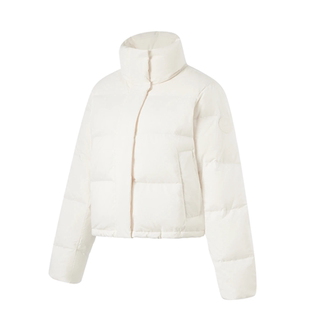 李宁羽绒服女士钟楚曦2024冬款立领宽松保暖白鸭绒运动服 AYMU102