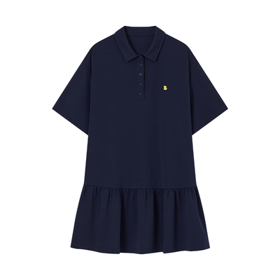 有兰学院风POLO领连衣裙