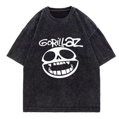 摇滚街头霸王Gorillaz短袖T恤男夏季2026新款纯棉街头顽童半袖潮