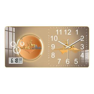 万年历钟表挂钟客厅免打孔创意电子简约现代大厅装饰挂画时钟挂墙