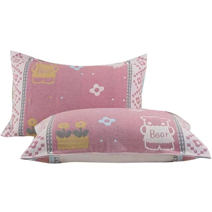 外贸枕巾纯棉纱布A类带扣防滑防脱落包裹式可固定卡扣式全棉枕套