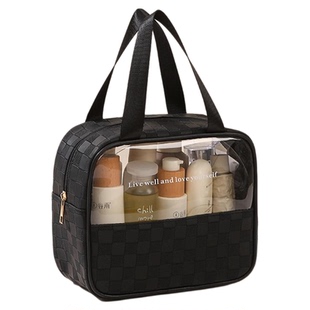 干湿分离洗漱包女士便携式大容量外出旅行收纳包2026手提PU防水款