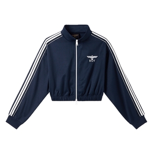 【云波海盐】BOYLONDON春季女款半高领撞色复古运动短外套W12004