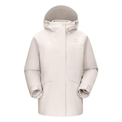 骆驼岩野冲锋衣三合一木黛色两件套防水外套男女户外旅游登山服装