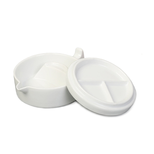 白瓷瓷器砚台带盖 简约多功能笔搁盛墨海毛笔架 料碟墨池文房四宝