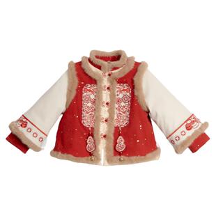 男童汉服冬款2025新款儿童拜年服姐弟款红色喜庆过年服男宝周岁服