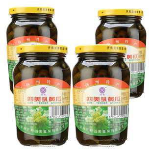 三和四美 乳黄瓜酱菜扬州特产甜脆瓜腌黄瓜咸菜下饭菜酱瓜4瓶装
