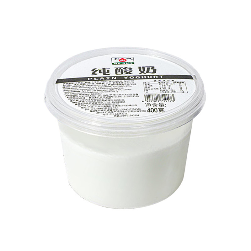 和润纯酸奶0蔗糖发酵乳桶装400g