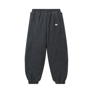 布丁哈鲁冬装男女童保暖加绒卫裤2025冬季儿童加厚夹棉束脚休闲裤