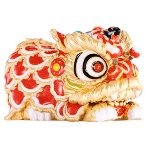 zippo正品打火机 非遗锦绣灵动醒狮夜光珐琅彩防风煤油官方旗舰店