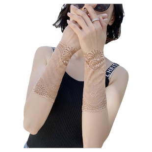 蕾丝护腕套女遮疤纹身手腕饰品胳膊手臂袖套防晒夏季肉色假袖子