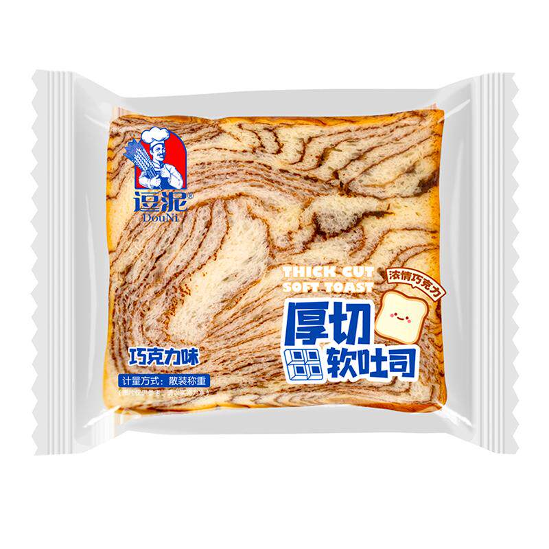 [每包100g]逗泥真厚切吐司面包整箱早餐原味芋泥零食休闲早餐食品