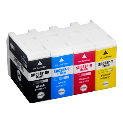 百先 兼容爱普生SJIC38P墨盒 EPSON SJIC38PBK T44E1-4系列墨水CW-6030A C6530A C6030P C6530P标签打印机
