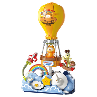 费米积木加菲猫正版授权环游世界系列拼装积木办公室桌面摆件玩具