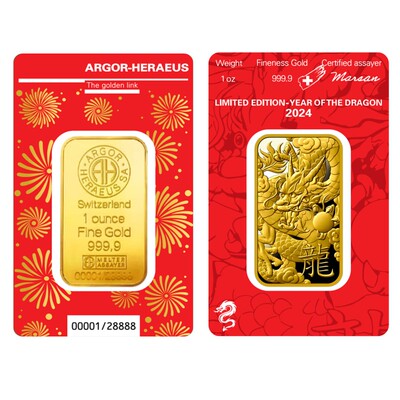 仿真瑞士龙年生肖1盎司镀金金条摆件瑞士金条黄铜镀金金属摆件