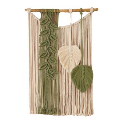 ins竹叶挂件手工编织挂毯电表箱